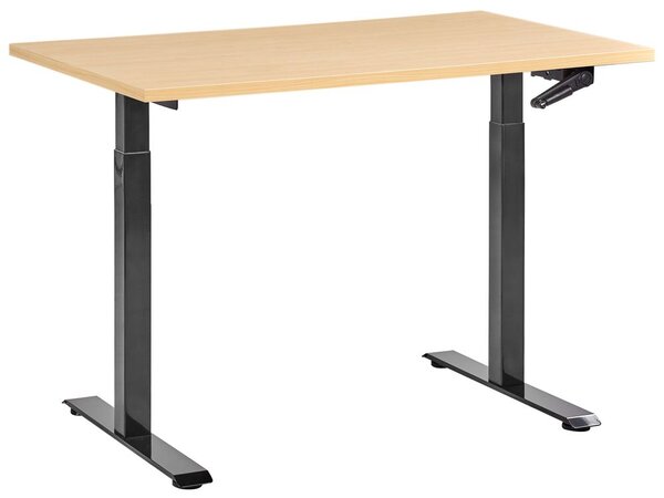 Manuálisan állítható asztal DESTINES Fekete/világosbarna 120 cm 72 cm