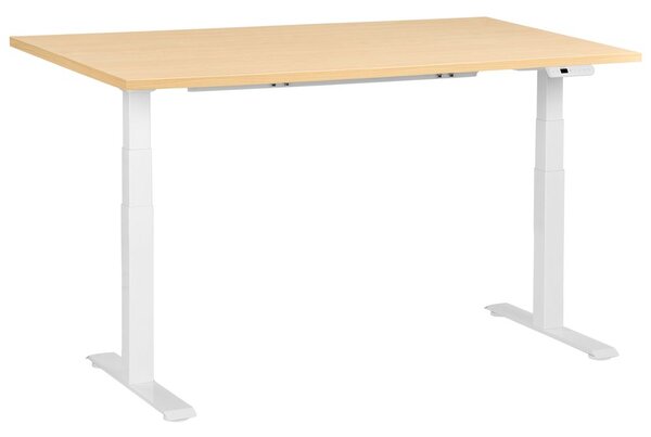 Elektromosan állítható asztal DESTINES Világosbarna/fehér 160 cm 72 cm