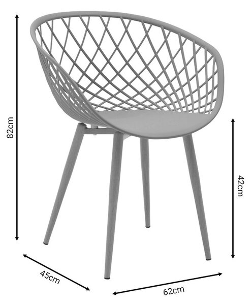 Set masa si scaune dining, 5 buc, Ezra Antoro, Transparent, 100x100x75 cm