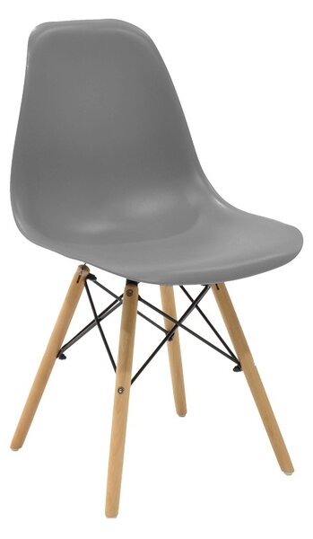 Set masa si scaune dining, 5 buc, Julita Natali, Gri, 120x80x76 cm