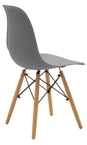 Set masa si scaune dining, 5 buc, Julita Natali, Gri, 120x80x76 cm