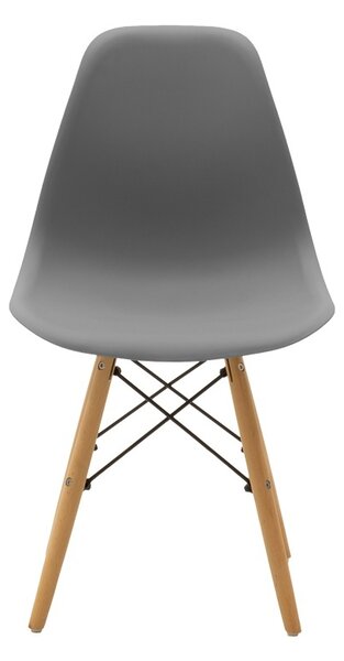 Set masa si scaune dining, 5 buc, Julita Natali, Gri, 120x80x76 cm