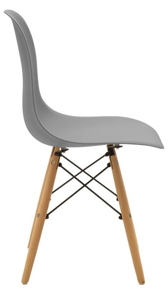 Set masa si scaune dining, 5 buc, Julita Natali, Gri, 120x80x76 cm