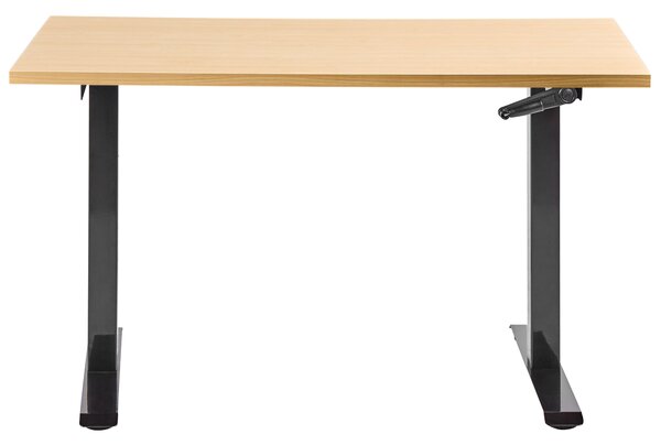 Manuálisan állítható asztal DESTINES Fekete/világosbarna 120 cm 72 cm