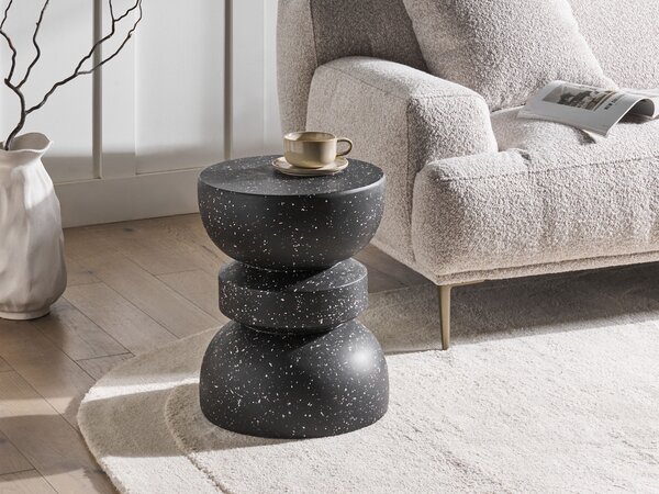 Kisasztal FALIRO 37 cm 37 cm Terrazzo hatású Fekete terrazzo