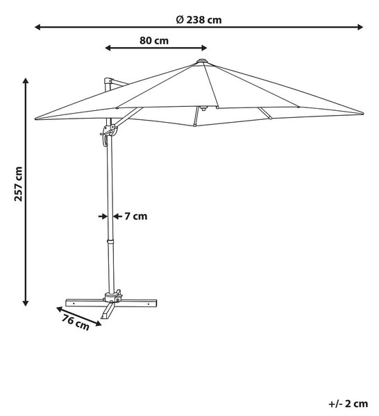 Napernyő 238 cm MONZA Világosbézs