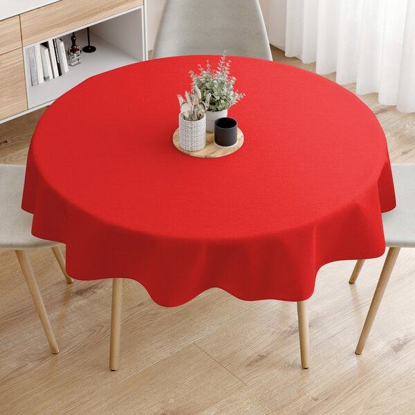 Goldea loneta dekoratív asztalterítő - piros - kör alakú Ø 140 cm