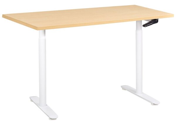 Manuálisan állítható asztal DESTINAS Világosbarna/fehér 120 cm 72 cm