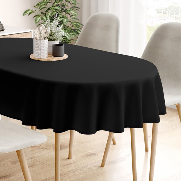 Goldea ovális dekoratív asztalterítő - fekete 120 x 160 cm