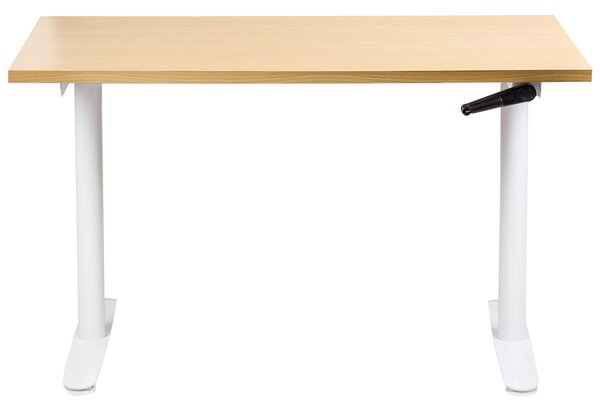 Manuálisan állítható asztal DESTINAS Világosbarna/fehér 120 cm 72 cm