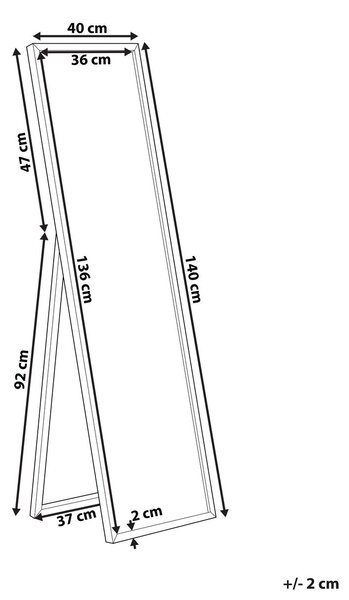 Állótükör TORCY 140 cm Fehér