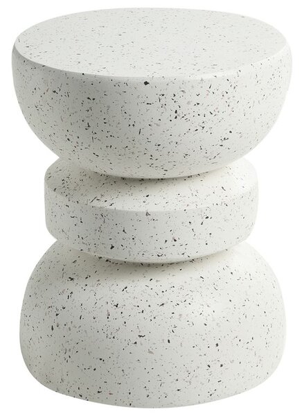 Kisasztal FALIRO 37 cm 37 cm Terrazzo hatású Törtfehér