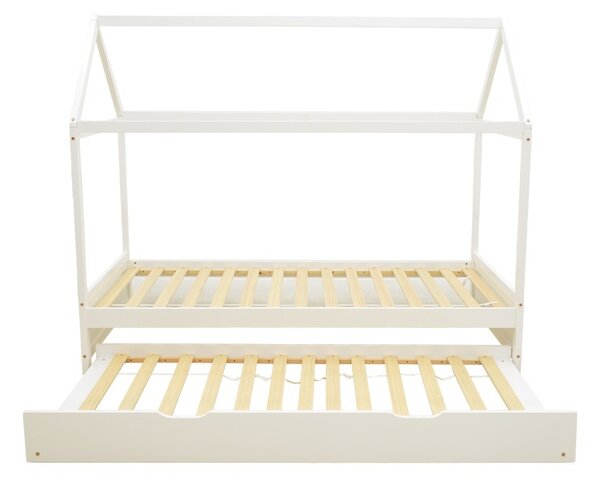 Pat extensibil montessori, Dream House, Pako, Alb 97x198x161 cm