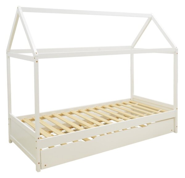 Pat extensibil montessori, Dream House, Pako, Alb 97x198x161 cm