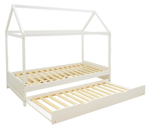 Pat extensibil montessori, Dream House, Pako, Alb 97x198x161 cm