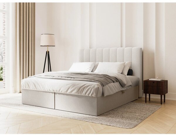 Sötétkék boxspring ágy tárolóhellyel 160x200 cm Gina – Milo Casa