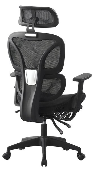 Scaun de birou cu suport picioare, Corus, Pako, Negru 62x69x135 cm