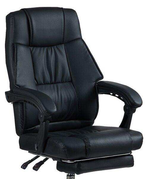 Scaun directoral de birou cu suport picioare, Vimmi, Pako, Negru 60x62.5x112 cm