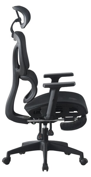 Scaun de birou cu suport picioare, Corus, Pako, Negru 62x69x135 cm
