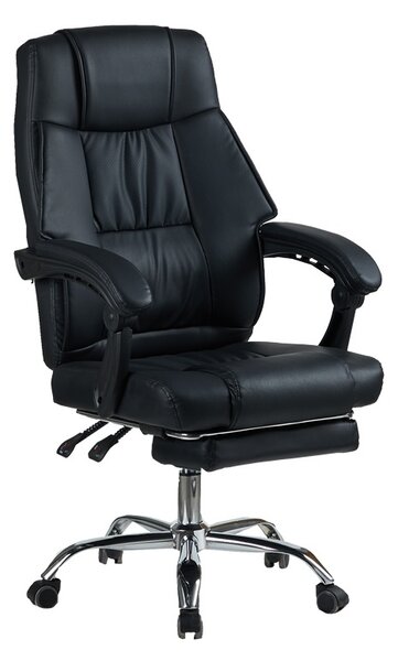 Scaun directoral de birou cu suport picioare, Vimmi, Pako, Negru 60x62.5x112 cm
