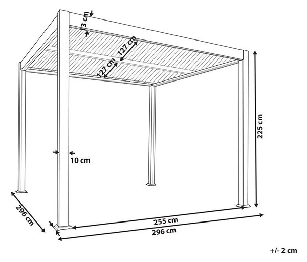 Pavilon FORNOLI Fém 296 cm 296 cm Fekete