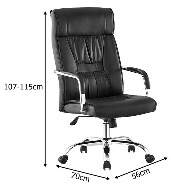 Scaun de birou, Biani, Pako, Negru 56.5x70x115 cm