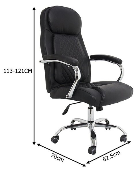 Scaun birou, Stoldi, Pako, Negru 62.5x70x121 cm