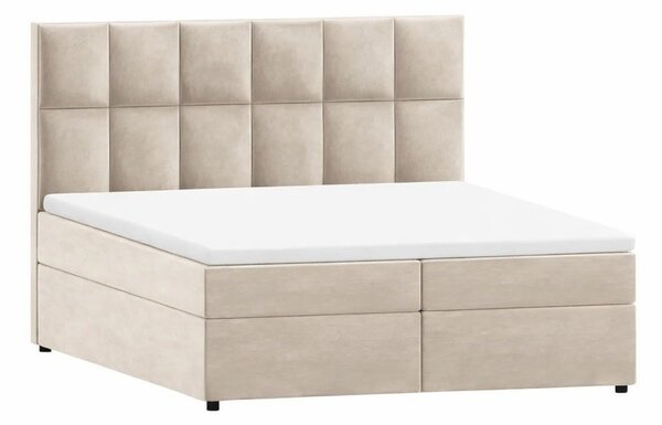 Bézs ágyneműtartós boxspring ágy 180x200 cm Flip – Ropez