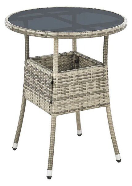 Juskys Yoro rattan kerek asztal Ø60 cm - szürke