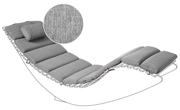 Kerti párna napozóágyhoz BRESCIA PREMIUM 180 x 60 cm Melírszürke