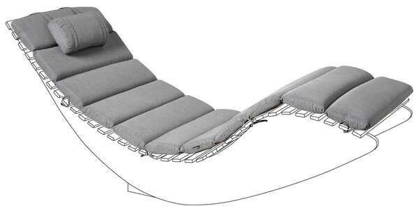 Kerti párna napozóágyhoz BRESCIA PREMIUM 180 x 60 cm Melírszürke