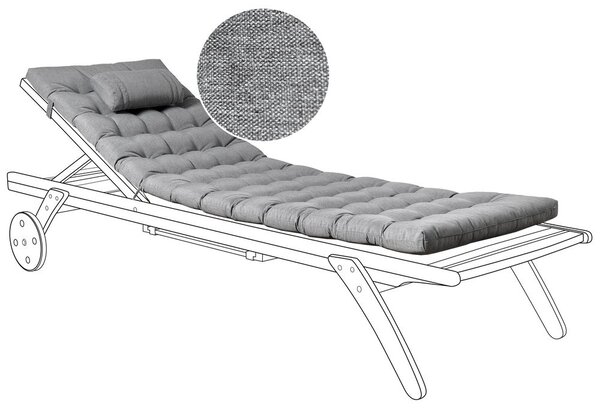 Kerti párna napozóágyhoz CESANA PREMIUM 192 x 56 cm Melírszürke