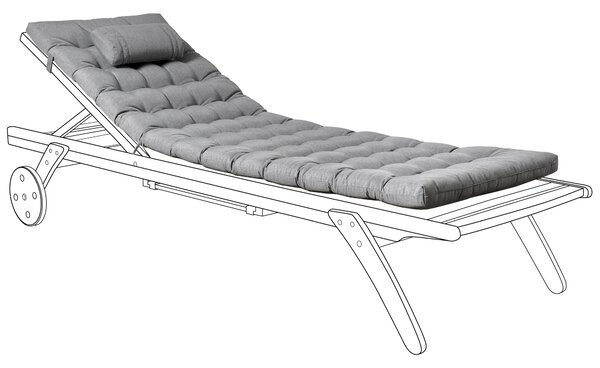Kerti párna napozóágyhoz CESANA PREMIUM 192 x 56 cm Melírszürke