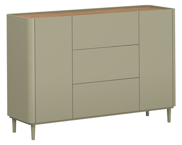 Elivo komód 150 cm fiókokkal lábakon - eukaliptusz / baltic dune tölgy