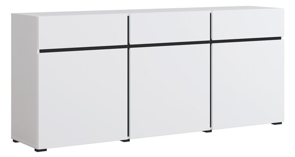 Komód Alfere 103, Laminált forgácslap, 78x180x40cm, Fekete, Fehér