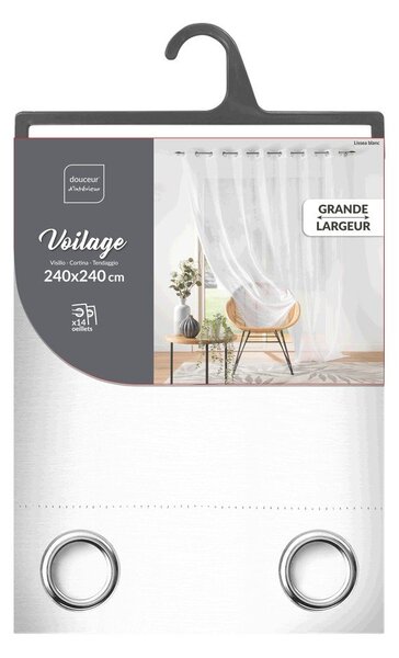 Fehér voile fényáteresztő függöny 240x240 cm Lissea – douceur d'intérieur
