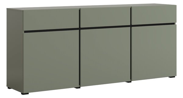Komód Alfere 103, Laminált forgácslap, 78x180x40cm, Zöld, Fekete