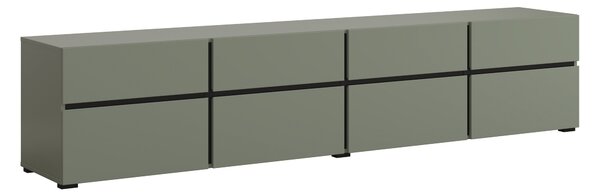 TV-állvány Alfere 101, Laminált forgácslap, 48x225x40cm, Zöld, Fekete