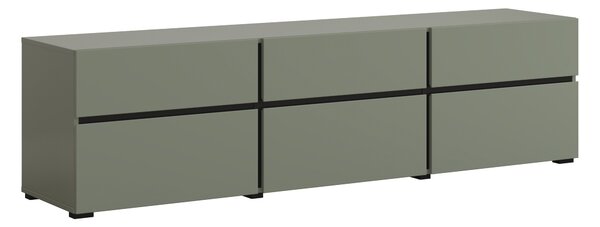 TV-állvány Alfere 102, Laminált forgácslap, 48x180x40cm, Zöld, Fekete