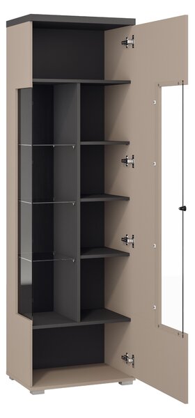 Könyvespolc Virvele 103, Ajtókkal, Zárt, Üveg, Laminált forgácslap, 180x55x36cm, Congo, Antracit