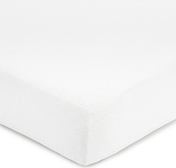 Szőtt hoteles gyermek gumis ágynemű, fehér, 60 x 120 cm