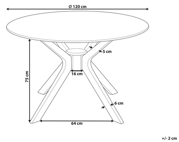 Étkezőasztal TYMIS Sötét mahagóni 120 cm 120 cm