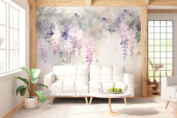 Fotótapéta Lelógó wisteria-virágok, Fotótapéta akvarell, w05795 : Uwalls.hu