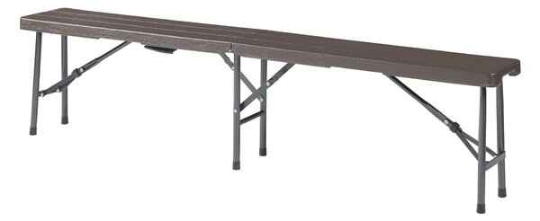 Összecsukható kemping asztal Lillestrøm fa-hatású, sötétbarna