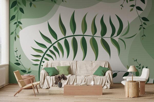 Fotótapéta Egy ívelt páfránylevél zöld árnyalatokban, Fotótapéta egyedi, w05756 : Uwalls.hu