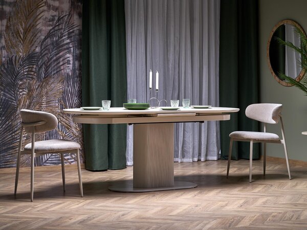 Asztal Houston 2173, 76x90cm, Világos Travertine, Kasmír