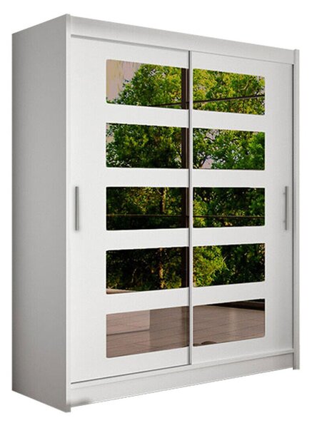 Gardróbszekrény Closico Camera V, Laminált forgácslap, 200x150x58cm, Fehér