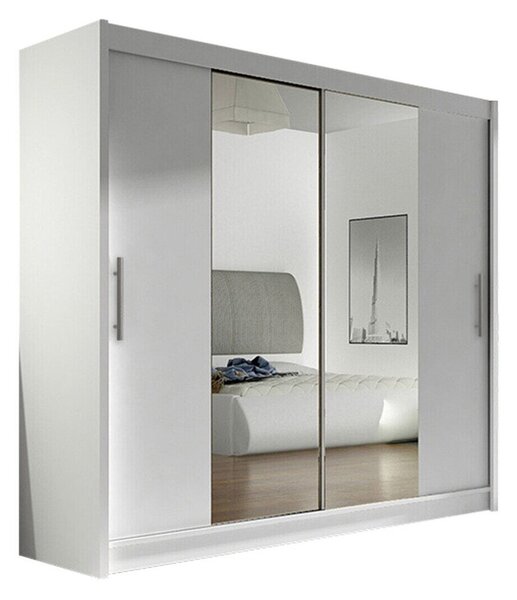 Gardróbszekrény Closico Pallor II, Laminált forgácslap, 215x180x58cm, Fehér