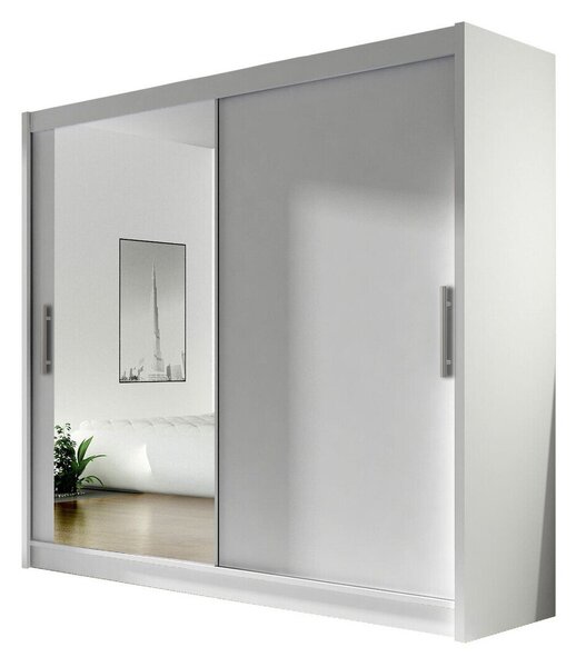 Gardróbszekrény Closico Pallor VI, Laminált forgácslap, 215x180x58cm, Fehér