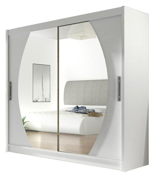 Gardróbszekrény Closico Pallor IV, Laminált forgácslap, 215x180x58cm, Fehér